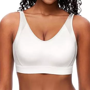 Женский беспроводной повседневный бюстгальтер для йоги 36C белый