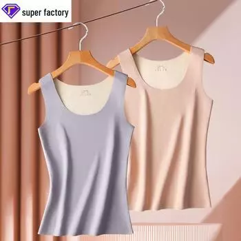 Женский бесшовный бархатный согревающий жилет больших размеров - теплый, с двухсторонним начесом, однотонный 3XL серый/синий