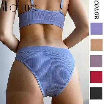 Женский бесшовный комплект с бюстгальтером, комплект нижнего белья, сексуальные трусы с низкой талией, комплект нижнего белья без косточек, удобный базовый комплект нижнего белья L-XL красный