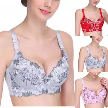 Женский бесшовный мягкий поддерживающий сексуальный бюстгальтер с небольшой грудью и собранной чашкой экстра-расширения L светло-серый