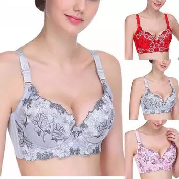 Женский бесшовный мягкий поддерживающий сексуальный бюстгальтер с небольшой грудью и собранной чашкой экстра-расширения L светло-серый