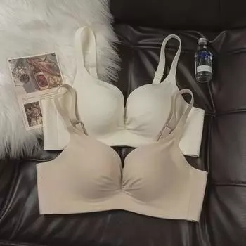 «Женский бесшовный регулируемый бюстгальтер без косточек — подчеркивает грудь, поддерживает грудь по бокам, удобный, японский дизайн» 85B/38B