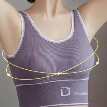 Женский бесшовный спортивный бюстгальтер для йоги с глубоким U-образным вырезом и без стального кольца, универсальные бюстгальтеры M чёрный