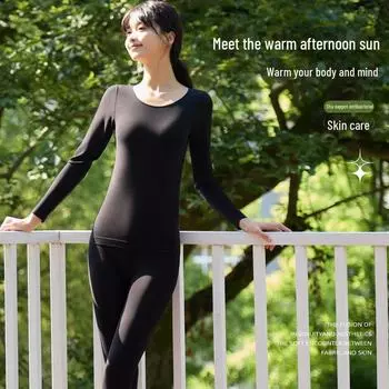 Женский бесшовный термобелье — дышащий, легкий и теплый для осени/зимы L