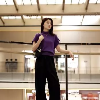 «Женский бесшовный трикотажный кардиган осень-зима 2024 года с полувысоким воротником, небольшими рукавами-крылышками и многослойным жилетом» L жемчужина белый