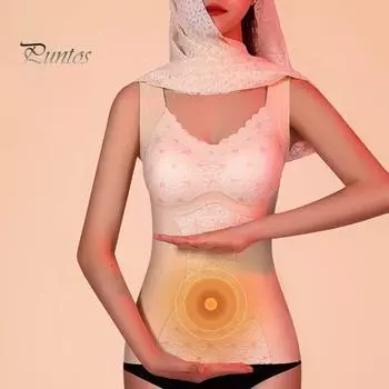 Женский бесшовный жилет с нагрудными вкладышами, без рукавов, толстый немецкий бархат, термобелье, сохраняющее тепло, эластичный, с V-образным вырезом, кружевной топ, зимняя базовая модель L чёрный