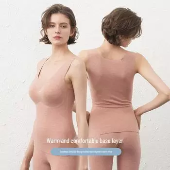 Женский бесшовный жилет Tangge из шелка и кашемира Mulberry — теплый, мягкий и тонкий для осени/зимы. XL светло-коричневого