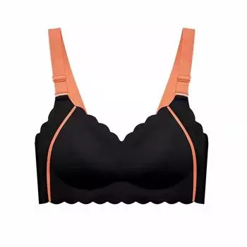Женский без стального кольца без следов, большой размер, большая грудь, маленький жилет, регулируемый спортивный бюстгальтер в сборе 3XL чёрный