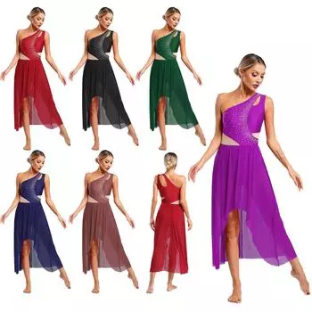 Женский безрукавный стразы сетчатый современный лирический танцевальный купальник платье балет гимнастика катание на коньках сценическое выступление танцевальная одежда S бордовый