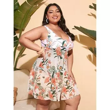 Женский бикини больших размеров, сексуальный купальный костюм с высокой талией, пляжный купальник, женский летний купальник 4XL XL