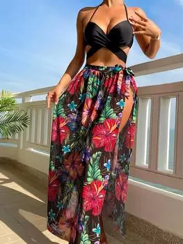 Женский бикини сексуальный купальный костюм с высокой талией пляжный купальник пуш-ап женский летний купальник S разноцветный