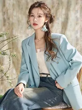 Женский блейзер Mishow, новинка весны 2024, однотонное офисное женское универсальное модное пальто с длинными рукавами MXD12W0290 S