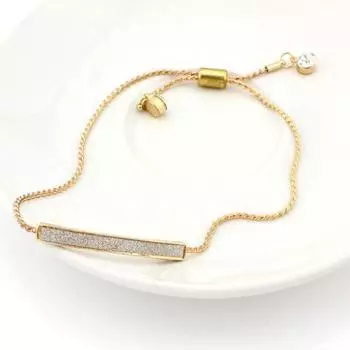 Женский блестящий браслет-слайдер с регулируемым шнурком Pave Bar