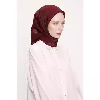 Женский блестящий шарф бордово-красный