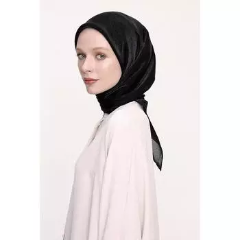 Женский блестящий шарф черный