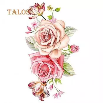 Женский боди-арт, водонепроницаемый цветок пиона, рука, нога, спина, временная татуировка, наклейка, временные татуировки