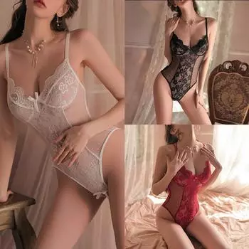 Женский боди-бюстгальтер с вырезом Deep V Эротический костюм S