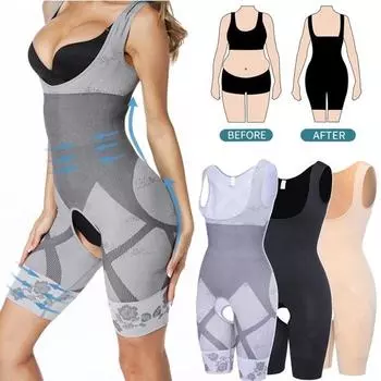 Женский боди Корректирующее белье Формирователь всего тела Тренер для талии Корсет для похудения Формирователи тела бесшовные Формирователи живота Контроль живота Gaine Amincissant XXXL чёрный