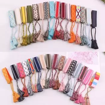 Женский богемный вышитый тканый браслет ручной работы с красочным орнаментом в национальном стиле 11