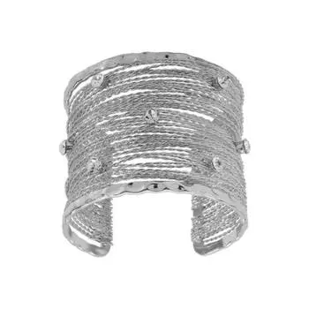 Женский бохо браслет многослойный открытый браслет регулируемый браслет-манжета со стразами ювелирное изделие подарок для нее на день рождения годовщину серебряный