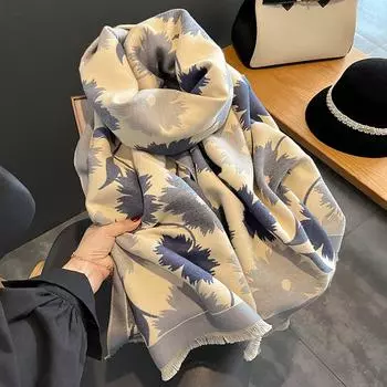 Женский большой клетчатый шарф, модная длинная шаль, накидка на зиму, теплая, легкая 65x185cm