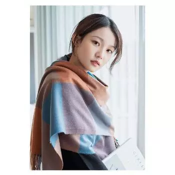 Женский большой клетчатый шарф, модная длинная шаль, теплая зимняя накидка 70*180cm