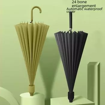 Женский большой водонепроницаемый зонт с 24 спицами, ветроустойчивый, для использования в солнечную и дождливую погоду, с длинной ручкой, для установки в автомобиль 115cm canopy