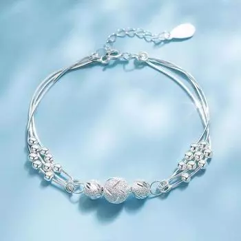 Женский браслет 3-слойный регулируемой длины с удлиненной цепочкой из медных бусин, украшения на удачу на день рождения на Рождество