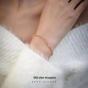 Женский браслет Banyan Tree S925 Silver Double Wrap с блестящими бусинами - универсальное, модное, тонкое серебряное украшение для рук BRS371 серебряный