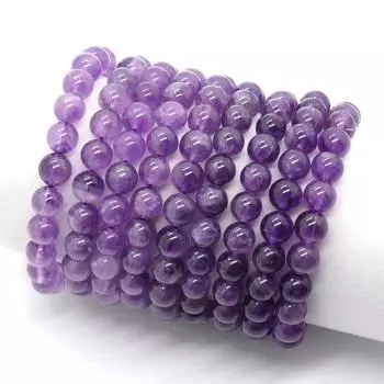 Женский браслет, браслет с аметистом, браслеты с фиолетовыми кристаллами, браслет с лечебными камнями, браслет с бусинами в подарок 4 мм 6 мм 8 мм 10 мм 12 мм 4mm