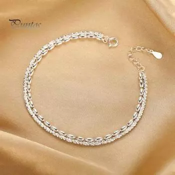 Женский браслет двухслойный регулируемой длины с удлиненной цепочкой с выемкой из медной цепочки в подарок, подчеркивающий элегантность, повседневная одежда, ювелирные изделия 1pc