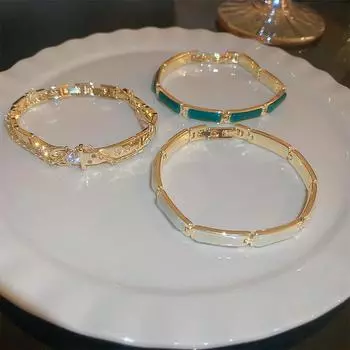 Женский браслет GemChic, ретро-изысканный геометрический браслет с кошачьим глазом и цирконием, модный подарок на день рождения, Рождество