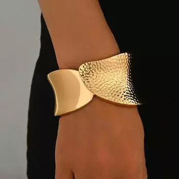 Женский браслет геометрический металлический глянцевый текстурный дизайн открытый браслет нишевые ювелирные изделия высокого класса
