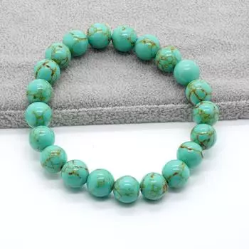 Женский браслет из бирюзовых бусин 4 мм, 6 мм, 8 мм, 10 мм, 12 мм Браслет из натурального кристалла 4mm