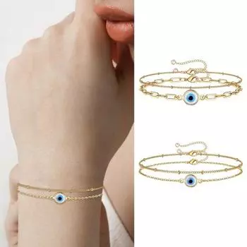 Женский браслет из бисера, многослойный браслет, регулируемая удлиненная цепочка, двойной браслет с пряжкой-лобстером, ювелирные изделия B