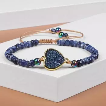 Женский браслет из бисера в стиле бохо, бусины в форме сердца, подвеска, регулируемая плетеная веревка, декоративный подарок подруге, дамы серый