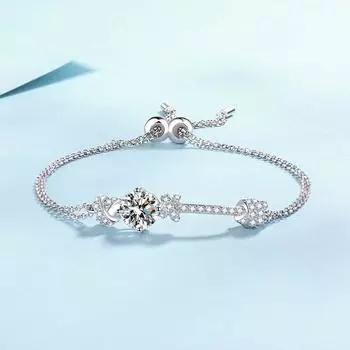 Женский браслет из муассанита высокого качества из стерлингового серебра 925 пробы с платиновым покрытием, новинка 2023 года, популярный подарок zircon