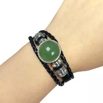 Женский браслет из натурального камня малахит/лазурит кожаный двойной регулируемый браслет для девочек несексуальные духовные украшения 20mm