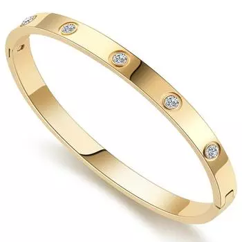 Женский браслет из нержавеющей стали на петлях, гипоаллергенный браслет Unfade серебряный