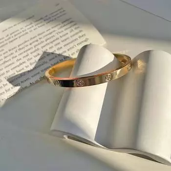 Женский браслет из розового золота с винтовым узором - не выцветает, легкий роскошный дизайн золотой