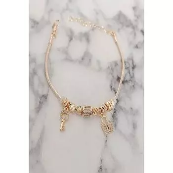 Женский браслет из стали Dorica с золотым замком и цирконом