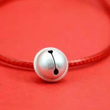 Женский браслет из стерлингового серебра 925 года со знаками зодиака, колокольчик, транспортный браслет из бисера с простым тканым браслетом из красной веревки Ruyi в древнем стиле Adjustable size