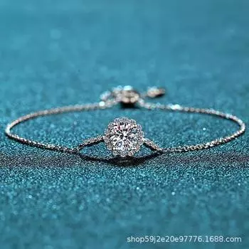 Женский браслет из стерлингового серебра 925 пробы, браслет из муассанита 1 карат, круглая сумка, браслет из муассанита со звездами и луной zircon