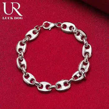 Женский браслет из стерлингового серебра 925 пробы, модные свадебные украшения 20CM