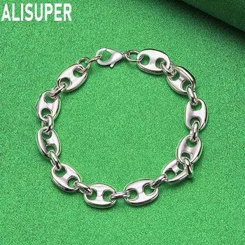 Женский браслет из стерлингового серебра 925 пробы, модные свадебные украшения 20CM