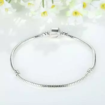 Женский браслет из стерлингового серебра 925 пробы, браслет из змеиной кости 3 мм, ювелирные изделия, голая цепочка 16 платиновый