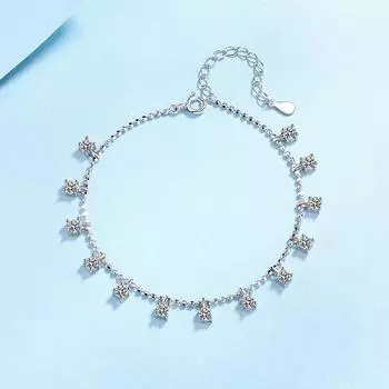 Женский браслет из стерлингового серебра S925 с муассанитом Pt950, позолоченный легкий роскошный персонализированный браслет 1.3CT