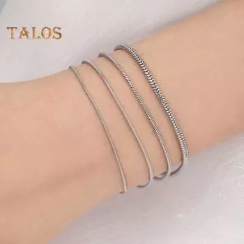 Женский браслет из змеиной кости, цепочка из титановой стали, полированная, хип-хоп, индивидуальный, сделай сам, наручные украшения, праздничный подарок, шопинг, работа, вечеринка, браслет C серебряный