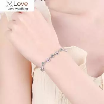 Женский браслет Элегантность Цветок вишни Цирконий Изменяемый размер Браслета Ювелирные Изделия Девушка Леди Подарок На День Рождения