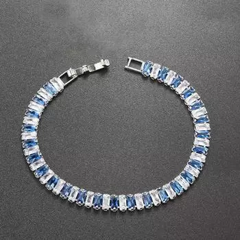 Женский браслет Красочный кубический цирконий Ювелирные изделия Прямоугольный браслет со стразами Подарок на день рождения C